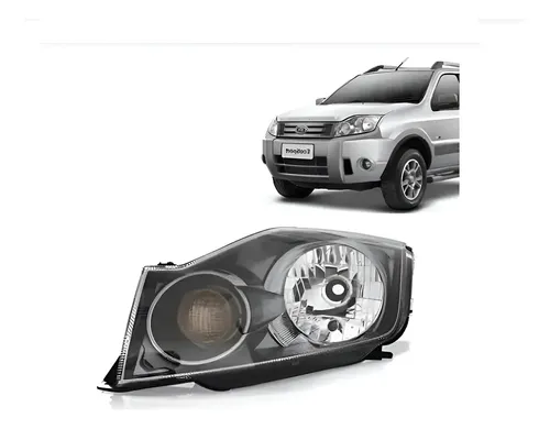 Farol Esquerdo Ecosport 2008 a 2012 Masc Negra