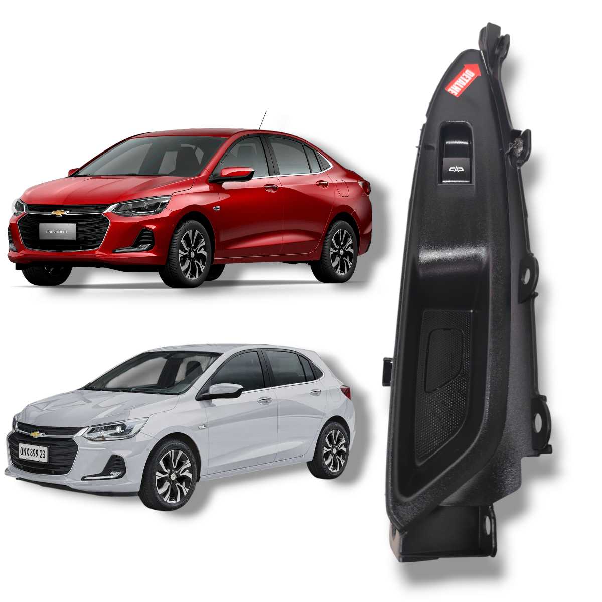 Moldura botão vidro traseiro direito Onix 2020 2024 original