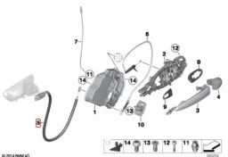 CABO FECHADURA MACANETA PORTA INTERNA BMW F34 GT 320 328 335