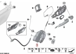FECHADURA PORTA TRAS ESQ BMW F20 F30 E87 X1 X3 X4 X5 X6 ORIG