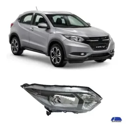 Farol Direito HR-V 2016 2017 a 2018 S/ Led Mascara Negra