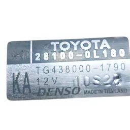 motor arranque Toyota Hilux sw4 2.8 3.0 diesel 2016 2017 281000L180 TG4380001790