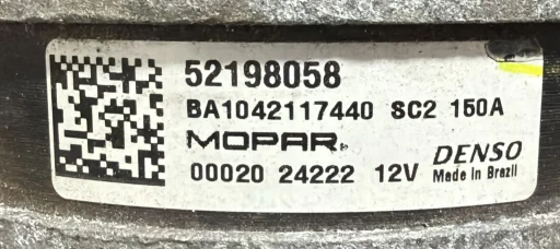 Alternador Toro Renegade Compass Commander 1.3 Turb 22/ 150A 52198058 51984063