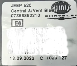 Difusor Ar Central Painel Jeep Renegade 2022 2023 2024 2025 07356862310