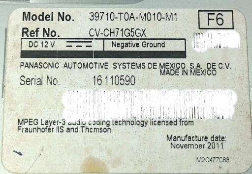 Computador Bordo Honda Cr-v 2.0 2012 2013 2014 2015 2016 39710-T0A-M010-M1