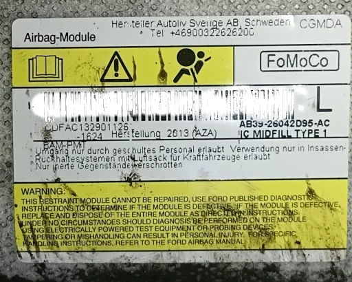Cortina Teto Airbag Lado Esquerdo Ford Ranger 2013/2023 AB39-26042D95-AC