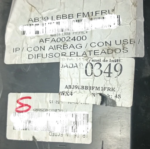 Capa Painel Tabelier Ford Ranger 2013 2014 2015 2016