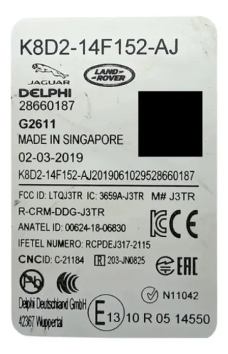 Módulo Radar Ponto Cego Range Rover Evoque 2019 A 2021 P300 Preto EC1582