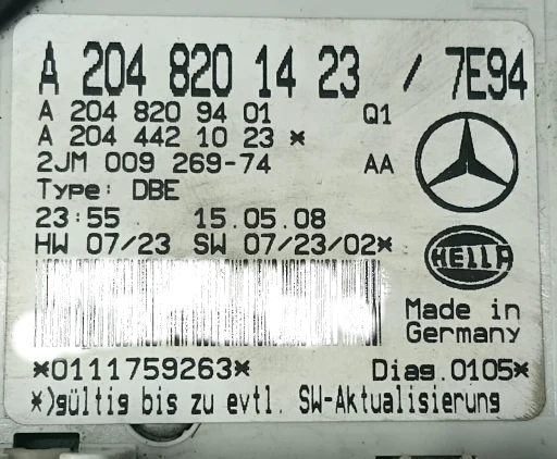 Luz Cortesia Comando Teto Solar Mercedes C200 2008 2009 2010 2048201423