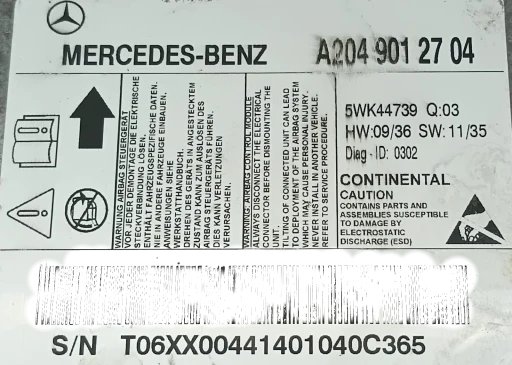 Modulo Airbag Mercedes C200 Kompressor 1.8 2008 2009 2010 A2049012704