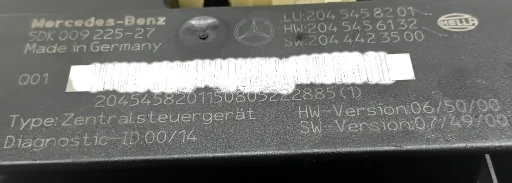 Modulo Sam Mercedes C200 Kompressor 1.8 2008 2009 2010 5DK009 225-27