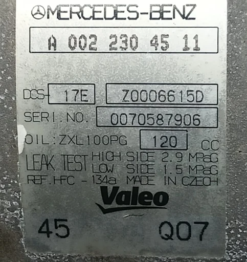 Compressor Ar Condicionado C200 1.8 Kompressor 2008/2010 0022304511
