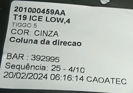 Coluna Direção Elétrica Chery Tiggo 5x 2022/.. 201000459AA