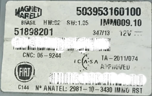 Modulo Imobilizador Fiat Ducato 2.3 Diesel 2011 a 2014 503953160100