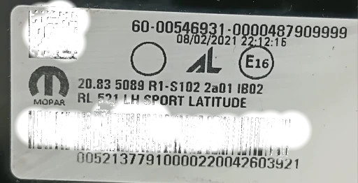Lanterna Traseira Esquerda Jeep Renegade 2016 2017 a 2021 60-00546931