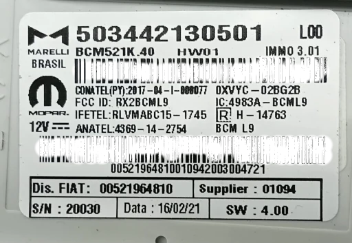 Kit Modulo Injeção Jeep Renegade 1.8 Flex Autom 2020 2021
