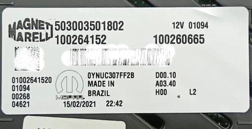 Kit Modulo Injeção Jeep Renegade 1.8 Flex Autom 2020 2021