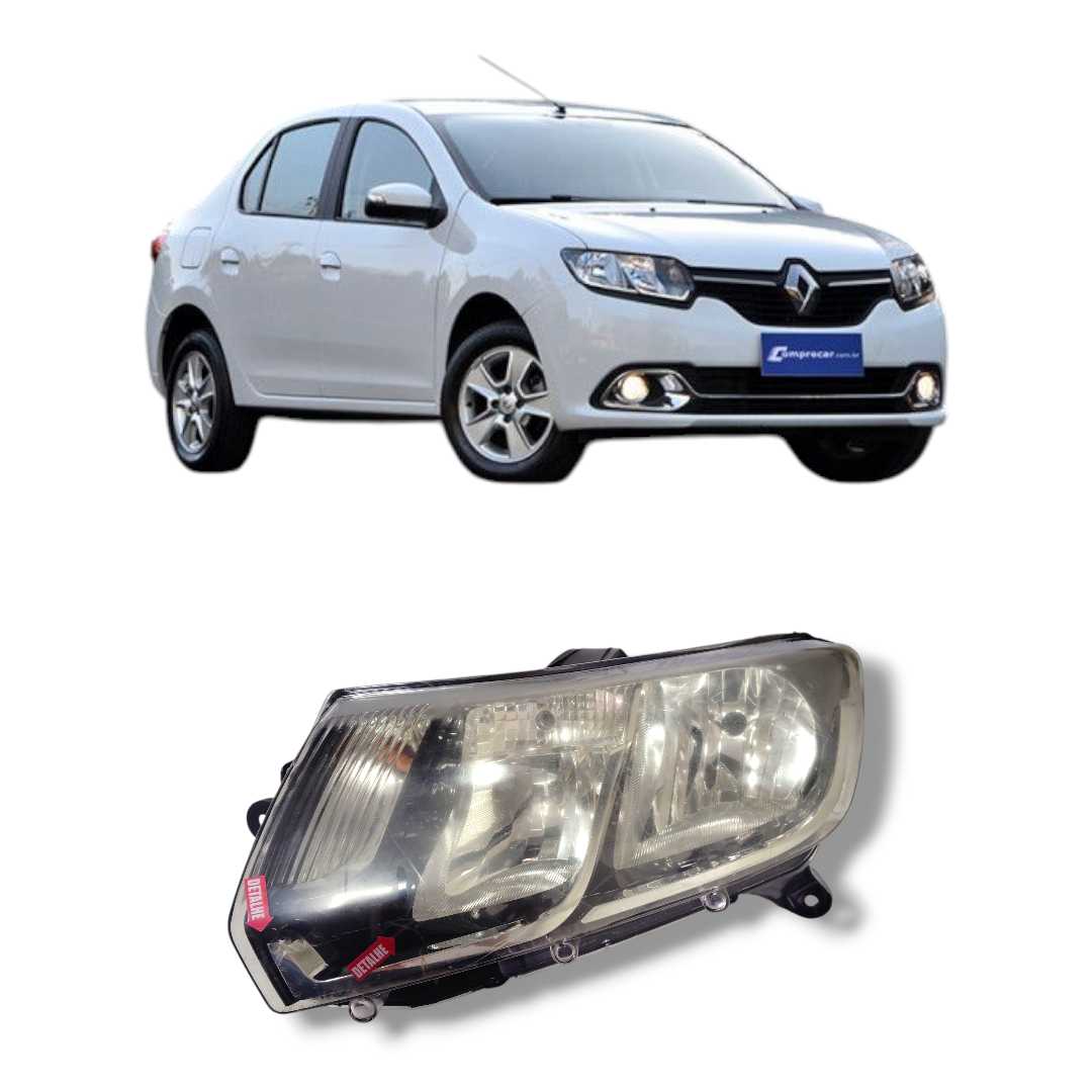 Farol Esquerdo Sandero 15/20 Logan 2014 a 2020 Friso Cromado