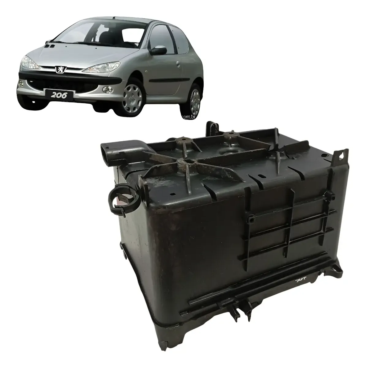 caixa suporte bateria peugeot 206 2006 9643020380 (SC)