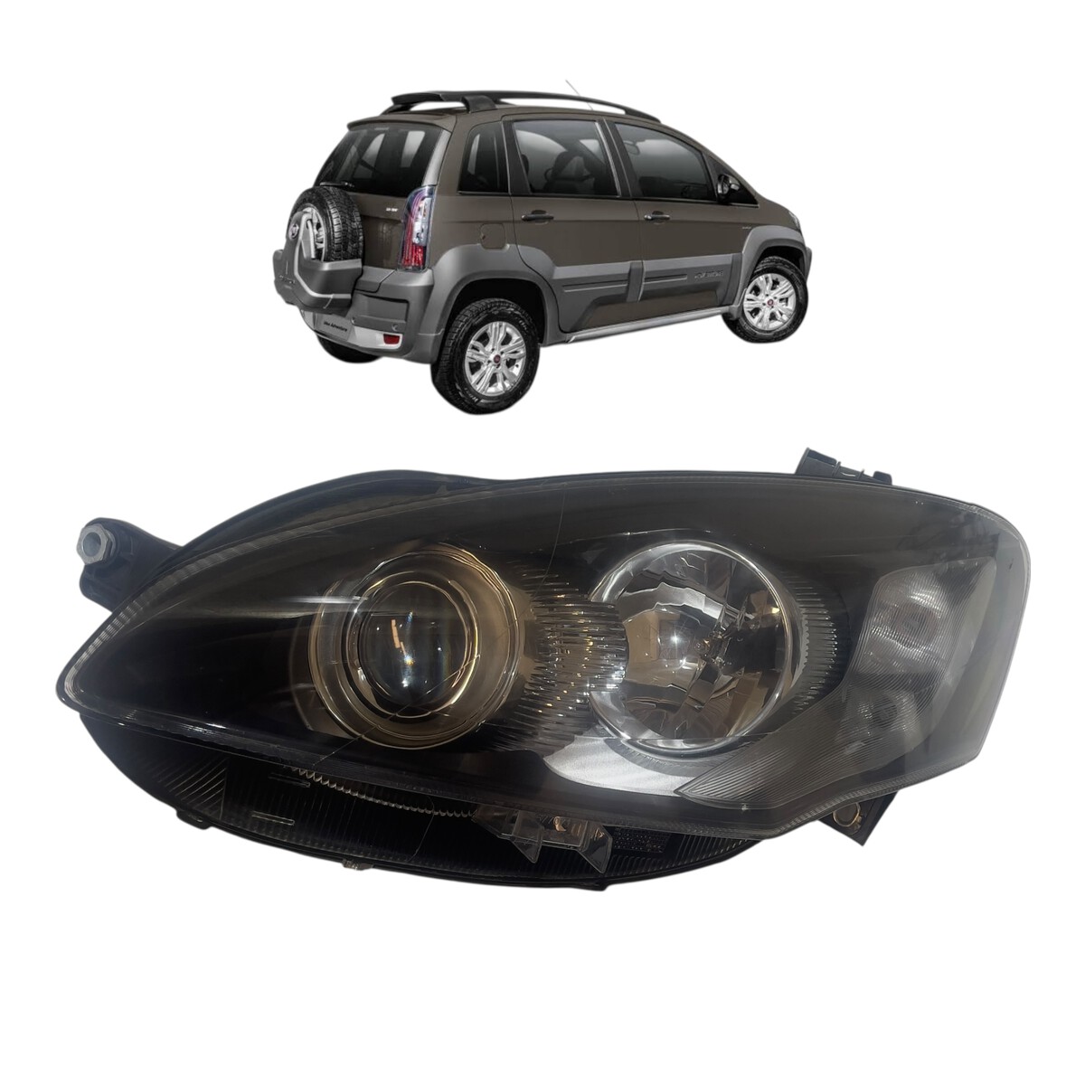 Farol Esquerdo Mascara Negra Fiat Idea 2011 2012 a 2016 