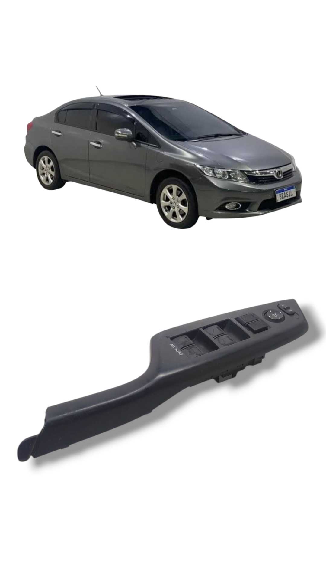 Botão vidro retrovisor dianteiro esquerdo Civic 2012 2016