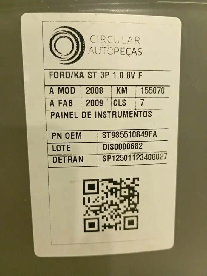PAINEL DE INSTRUMENTOS FORD KA 1.0 8V ST FLEX 2008/2009