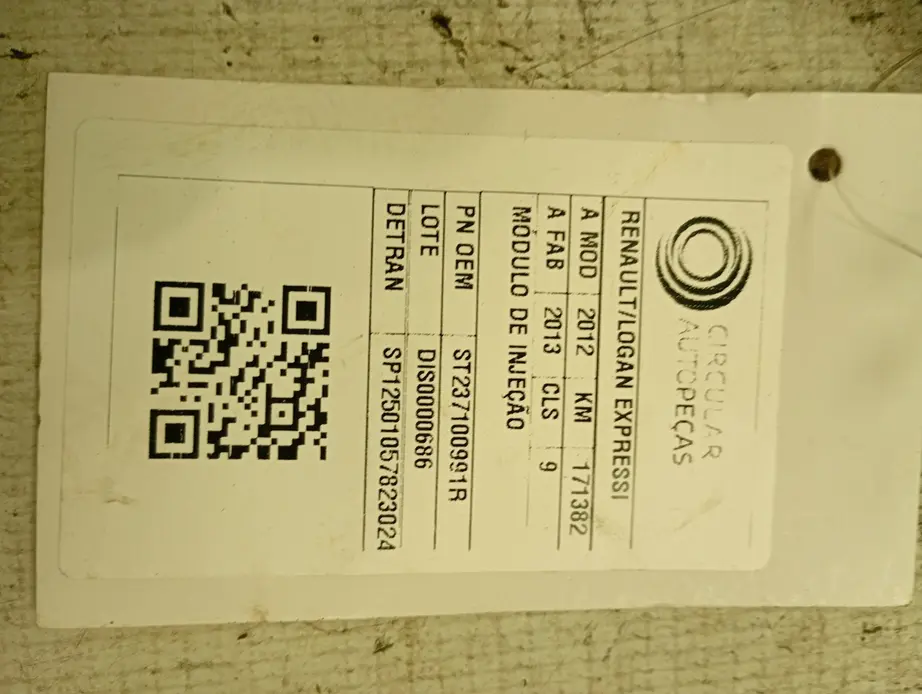 MÓDULO DE INJEÇÃO RENAULT LOGAN EXP. UP HI-FLEX 1.0 2012/13