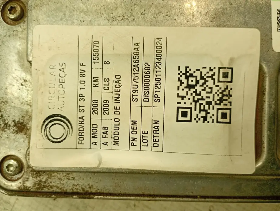 MÓDULO DE INJEÇÃO FORD KA 1.0 8V ST FLEX 2008/2009