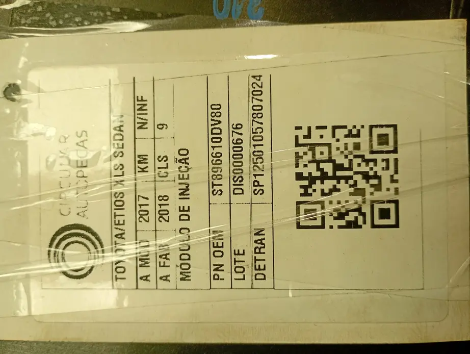 MÓDULO DE INJEÇÃO TOYOTA ETIOS XLS SEDAN 1.5 FLEX 2017/18