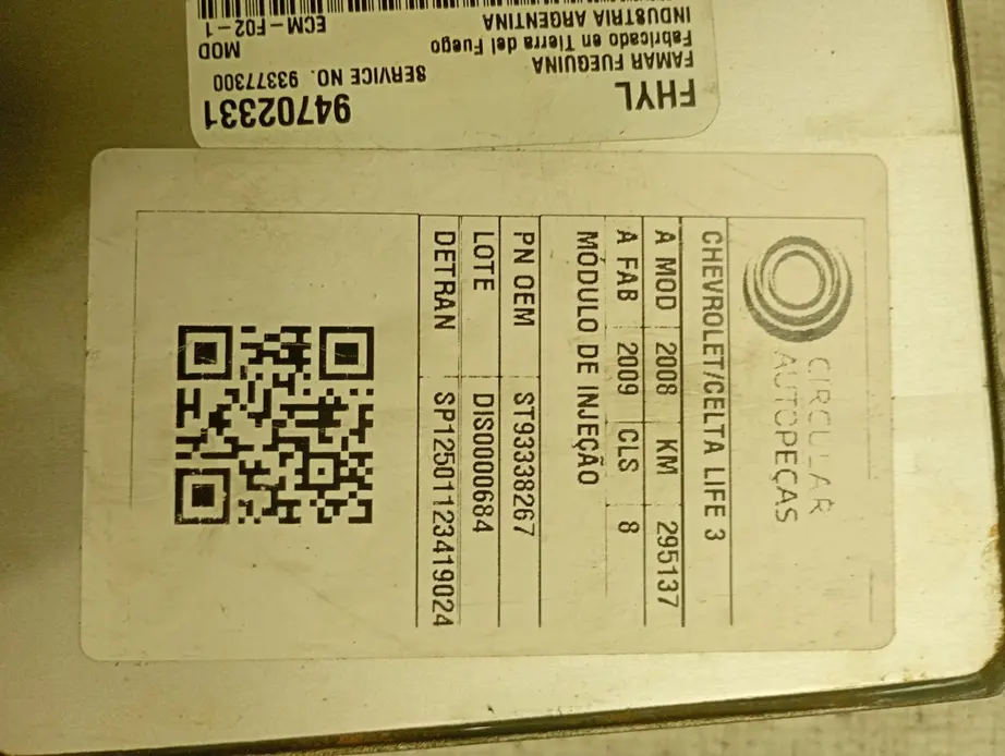 MÓDULO DE INJEÇÃO CHEVROLET CELTA LIFE 1.0 8V FLEX 2008/2009