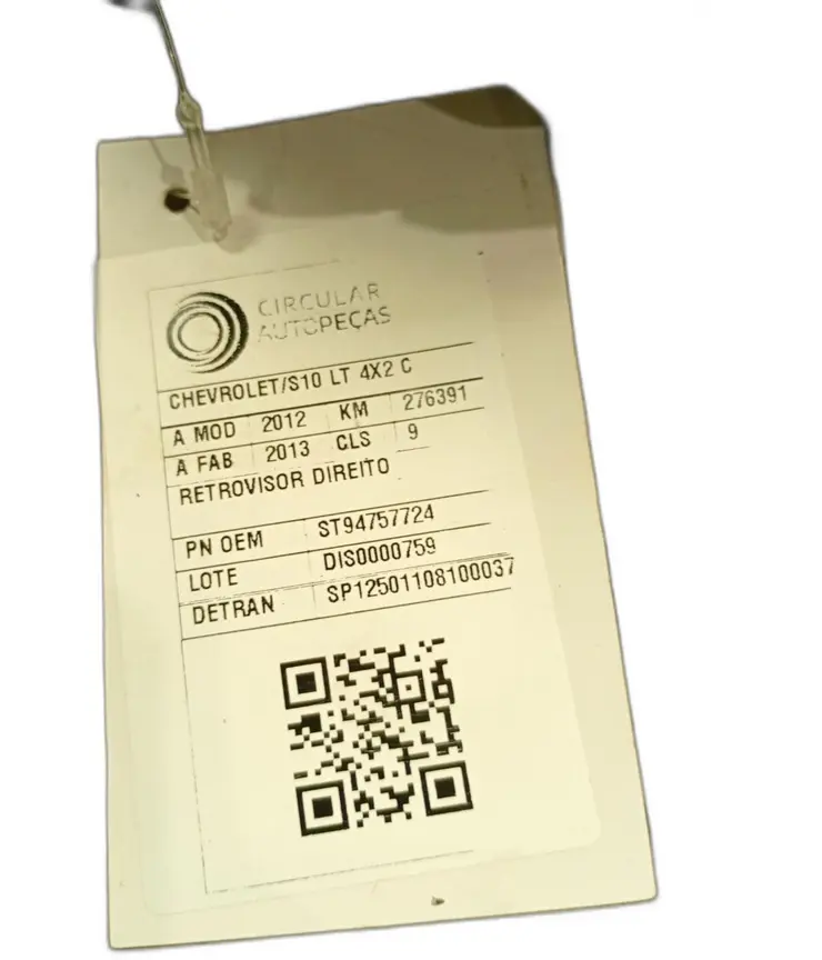 RETROVISOR DIREITO CHEVROLET S10 PICK-UP LT 2.4 4X2 12/13