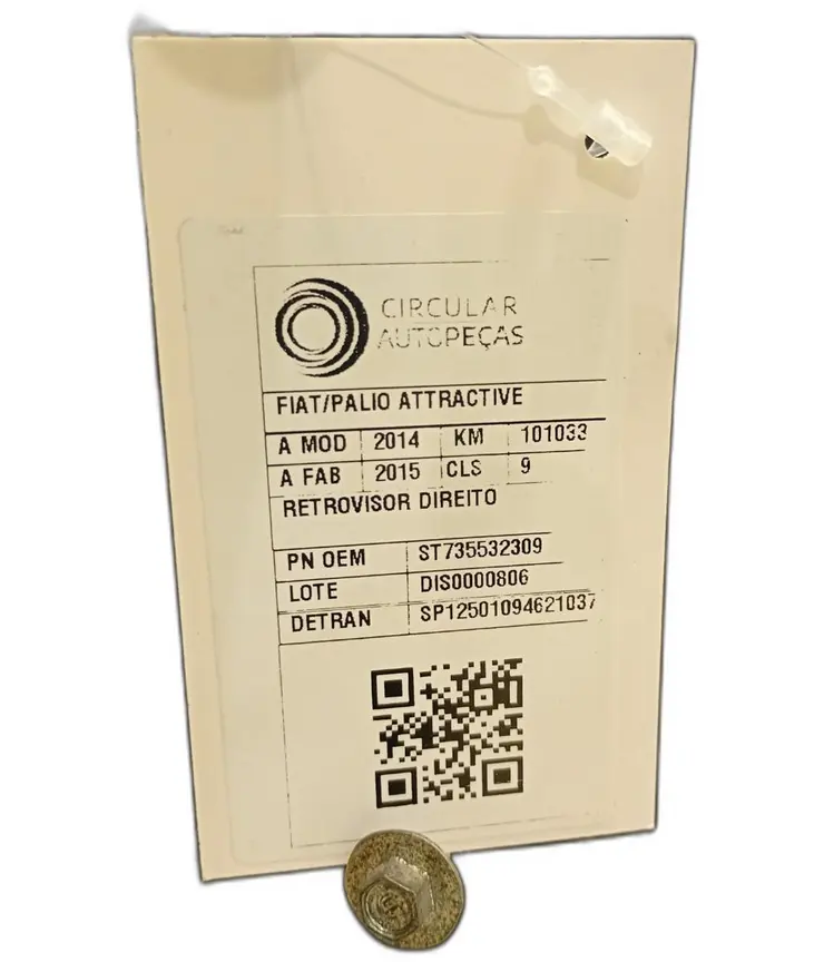 RETROVISOR DIREITO FIAT PALIO ATTRAC/ITALY 1.4 FLEX 14/15