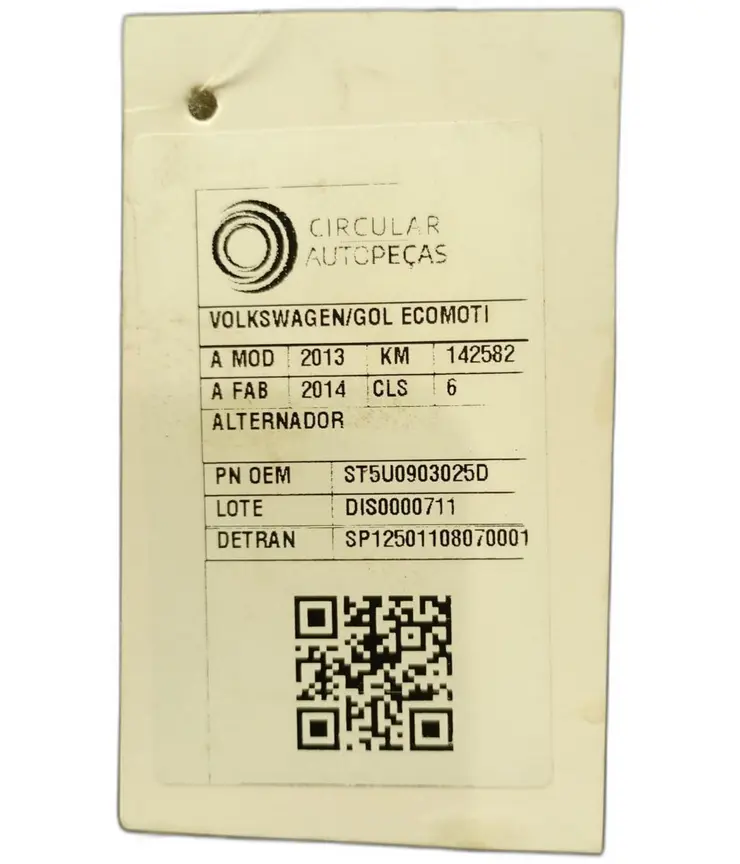 ALTERNADOR VOLKSWAGEN GOL ECOMOTION 1.0 MI TOTAL FLEX 13/14