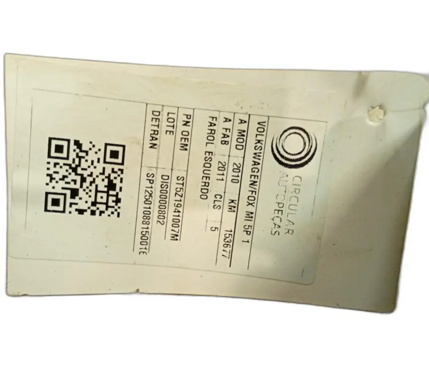 FAROL DIANTEIRO ESQUERDO VOLKSWAGEN FOX 1.6 MI 2010/2014