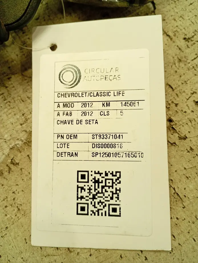 ALAVANCA COM. CHAVE DE SETA CHEVROLET CLASSIC LIFE 1.0 2012