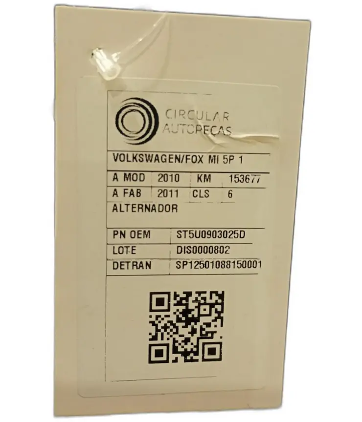 ALTERNADOR VOLKSWAGEN FOX 1.6 MI TOTAL FLEX 8V 2010/2011