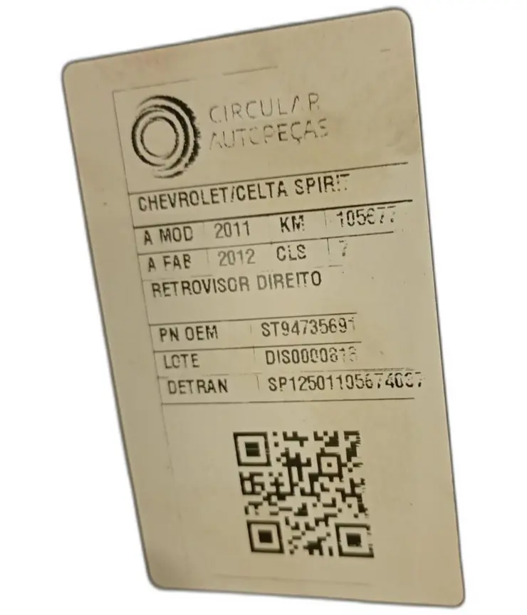 RETROVISOR DIREITO CHEVROLET CELTA SPIRIT/ LT 1.0 2011/2012