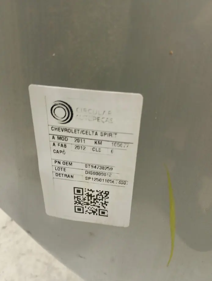 CAPÔ CHEVROLET CELTA SPIRIT/ LT 1.0 MPFI 8V FLEX 2011/2012