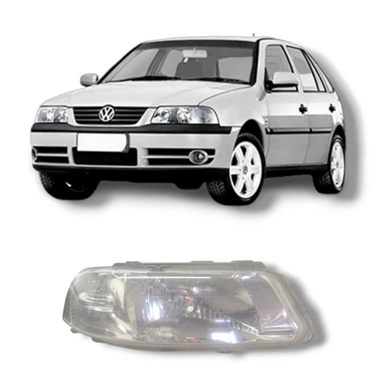 Farol Direito Gol Saveiro Parati G3 Foco Simples Crom