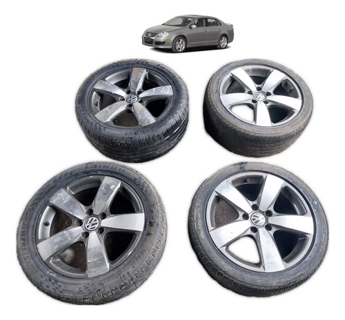 Kit Roda Liga + Pneu Jetta Audi New Beetle Tiguan4x100 Aro17