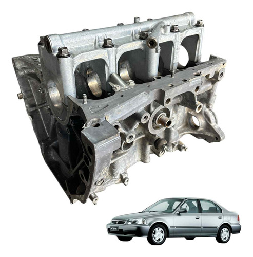 Bloco Motor Honda Civic 1.6 16v D16y7 106 Cv 1997/2000 Baixa