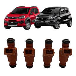 4 Bico Injetor Mobi Uno 1.0 8v Evo Flex 2017 a 2025 55258534