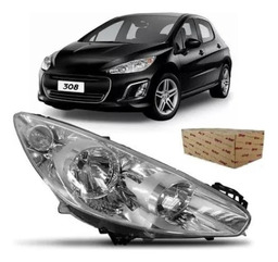 Farol Direito Peugeot 308 2011 2015 Com Soquete Manual Tyc