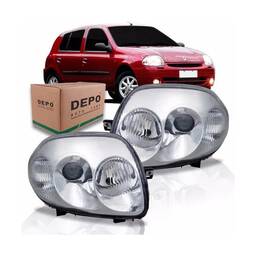 FAROL ESQUERDO CLIO 1999 2002 FOCO DUPLO ELÉTRICO S/M DEPO