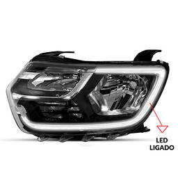 FAROL ESQUERDO DUSTER 2021 2024 COM LED MANUAL 