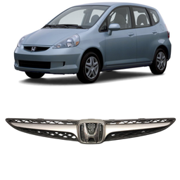 Grade Radiador Com Friso Prata + Emblema Fit 2007 2008