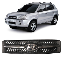 Grade Radiador C/ Friso Cromado + Emblema Tucson 2005 a 2017