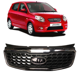 Grade Radiador C/Friso Cromado + Emblema Picanto 2009 a 2011