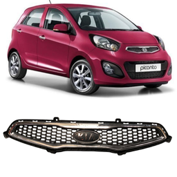 Grade Radiador C/Friso Cromado + Emblema Picanto 2012 a 2015