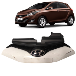 Grade Radiador C/ Suporte HB20 2012 a 2015 Branco C/ Detalhe